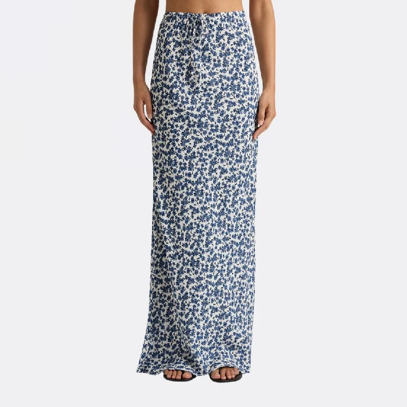 Menton Maxi Skirt (Leilani Print + Mid Blue)