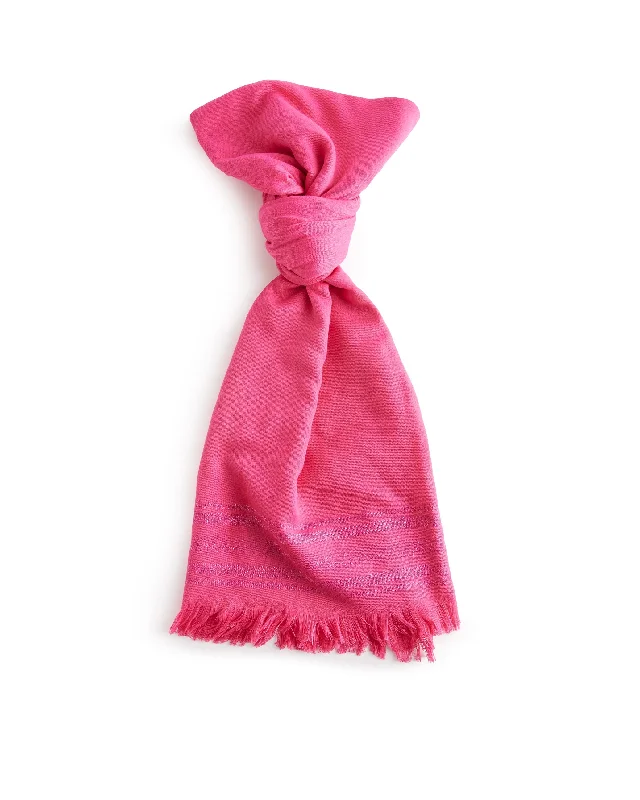 Estelas Metallic Branded Woven Scarf Pink