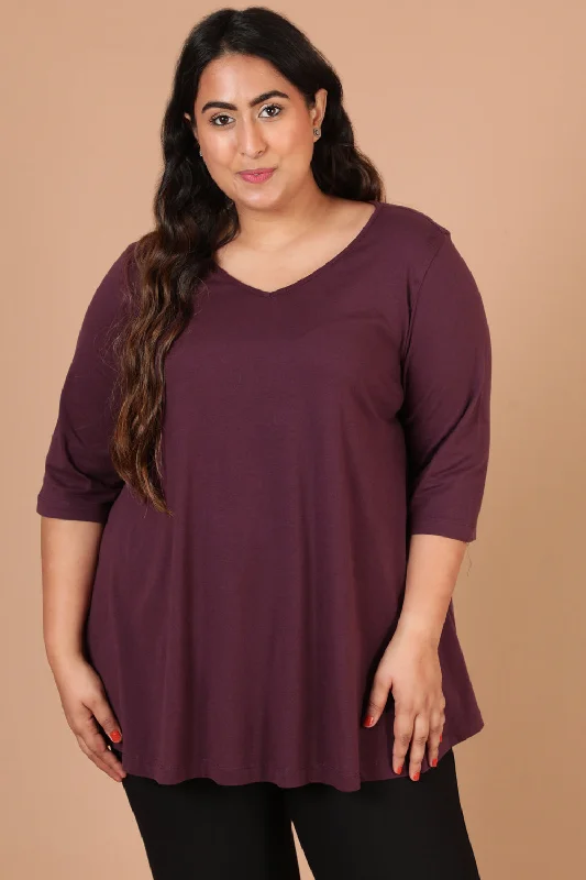 Plus Size Plum Blue A Line Tee