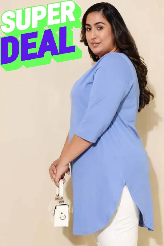 Plus Size Powder Blue Tunic