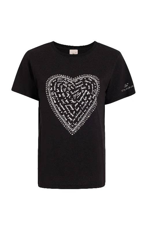 Rhinestone Love Letter Heart Tee