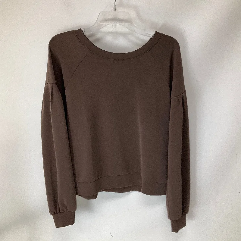 Athletic Top Long Sleeve Crewneck By Cma In Brown, Size: L