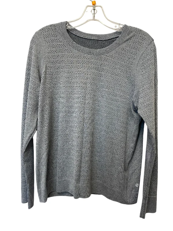 Athletic Top Long Sleeve Crewneck By Lululemon In Grey, Size: S