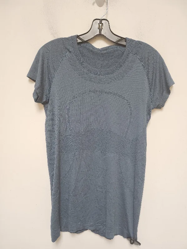 Athletic Top Short Sleeve By Lululemon In Blue, Size: 10