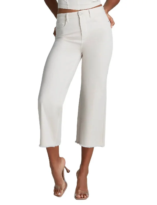 Do It All Denim High-Rise Cropped Wide Leg Jean In Porcelain