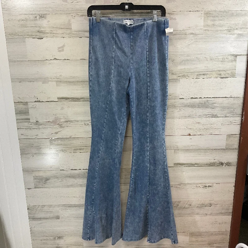 Jeans Flared By Good American In Blue Denim, Size: L