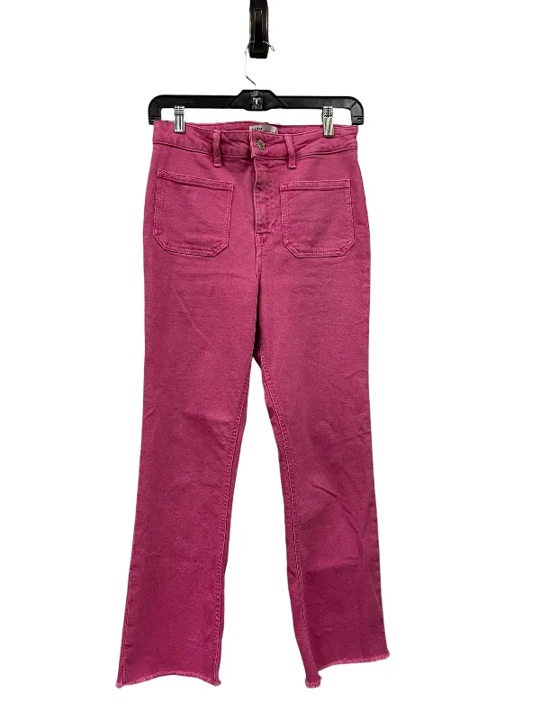 Jeans Straight By Zara In Pink Denim, Size: 4