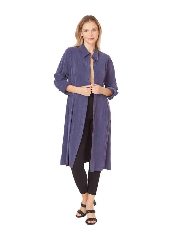 Tianello TENCEL™  Long Sleeved "Daphne" Duster - Indigo