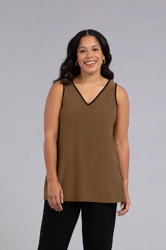 Tipped Reversible Go To Tank Relax | Tobacco/Blk