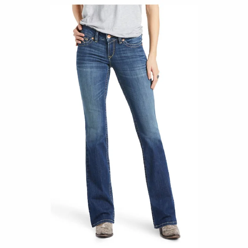 Women's Mid Rise Virginia Arrow Fit Boot Cut Jean In Blue Topaz