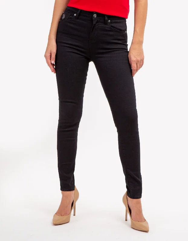 HIGH RISE SKINNY TWILL PANTS