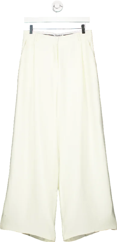 Marcela White Wide Leg Trousers S