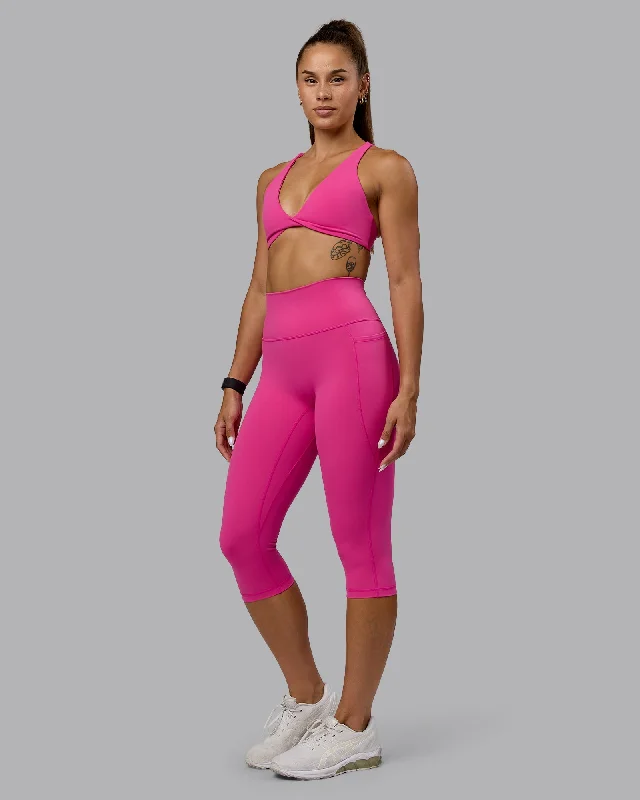 Fusion 3/4 Length Leggings - Fuchsia Pink