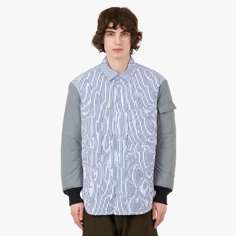 COMME des GARÇONS HOMME Quilted Shirt Jacket White / Blue