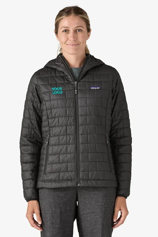 Patagonia Womens Nano Puff Custom Hoodies, Black