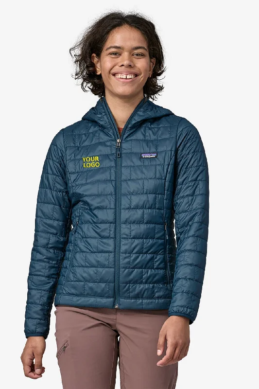 Patagonia Womens Nano Puff Custom Hoodies, Lagom Blue