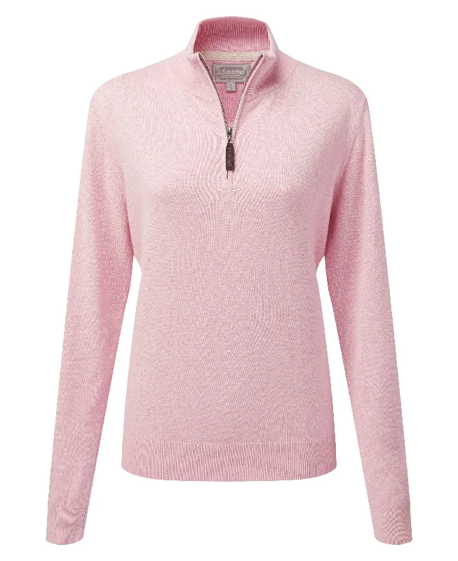 Polperro Pima Cotton 1/4 Zip - Pink Marl