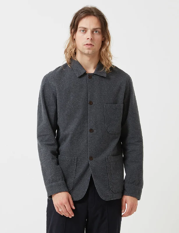 Portuguese Flannel Pinheiro Jacket (Brushed Flannel) - Grey