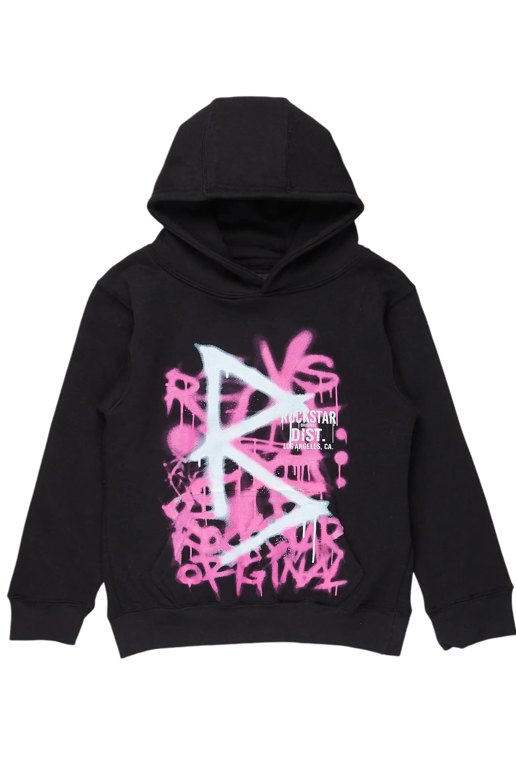 Girls Nahomy Black Graphic Hoodie