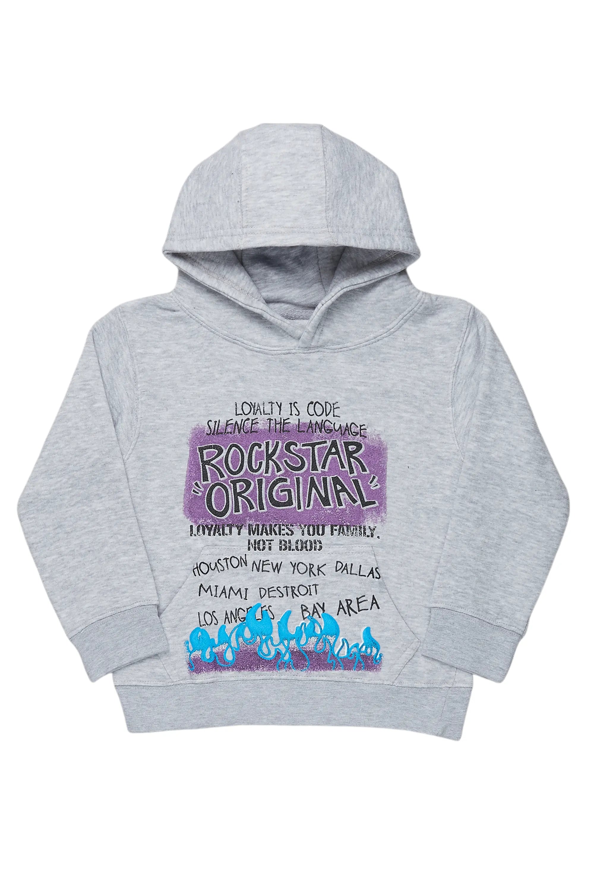 Girls Bena Grey Graphic Hoodie