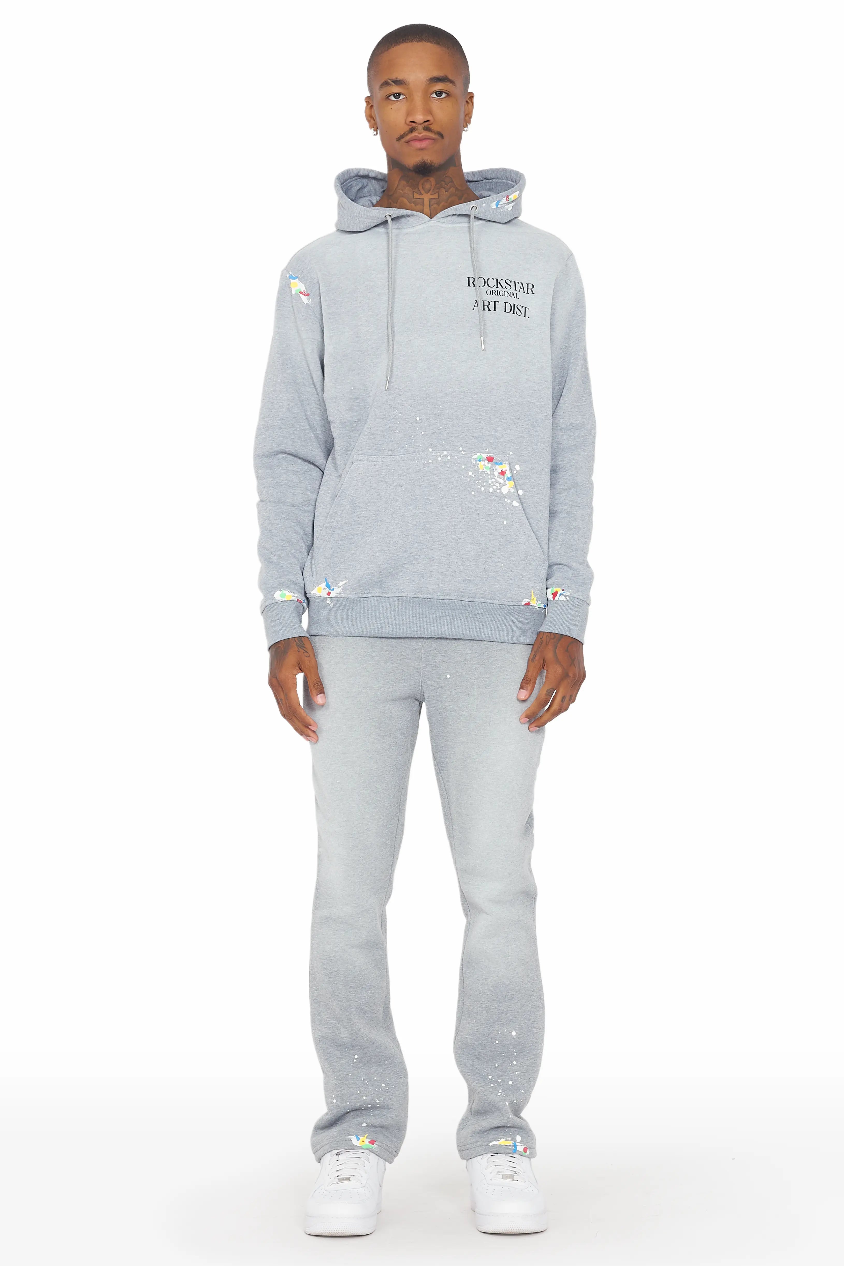 Rockstar Art Dist. Heather Grey Hoodie/Stacked Flare Set