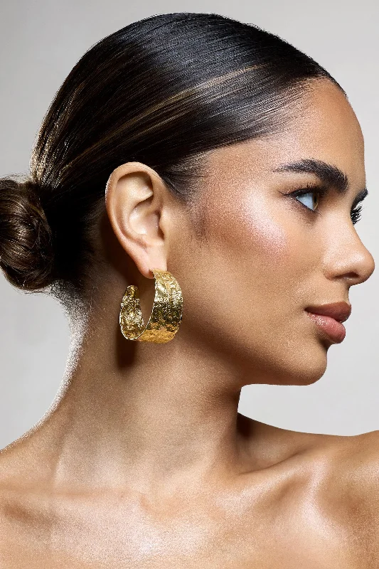 Antigua | Gold Textured Hoops