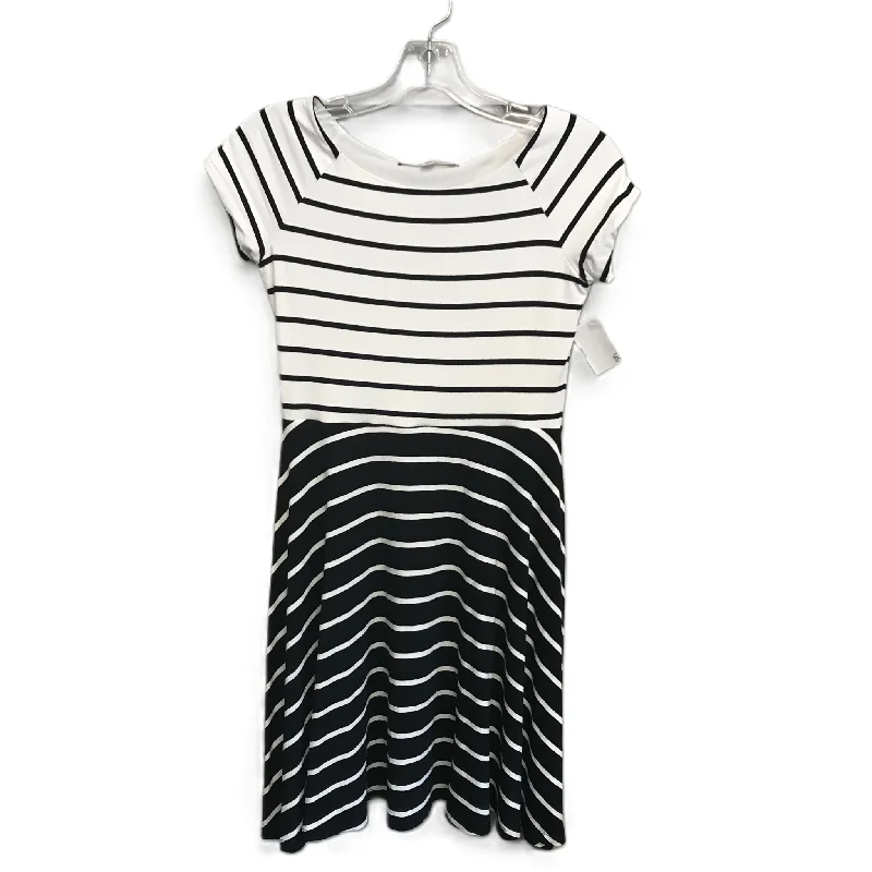 Black & White Dress Casual Midi By Loft, Size: Xs