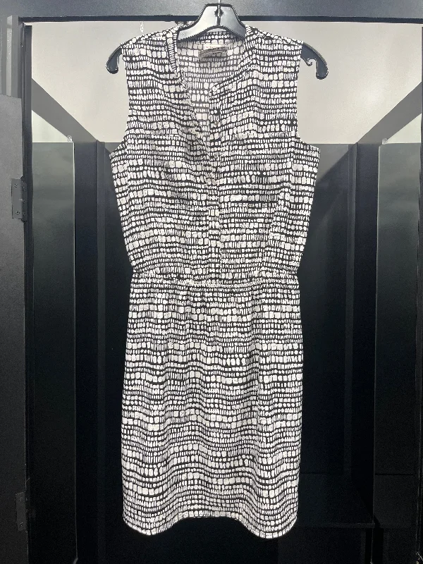 Black White Dress Casual Midi Merona, Size M