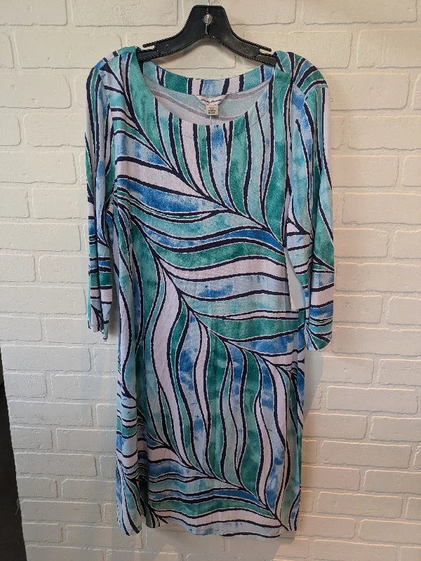 Blue & Green Dress Casual Midi Tommy Bahama, Size L