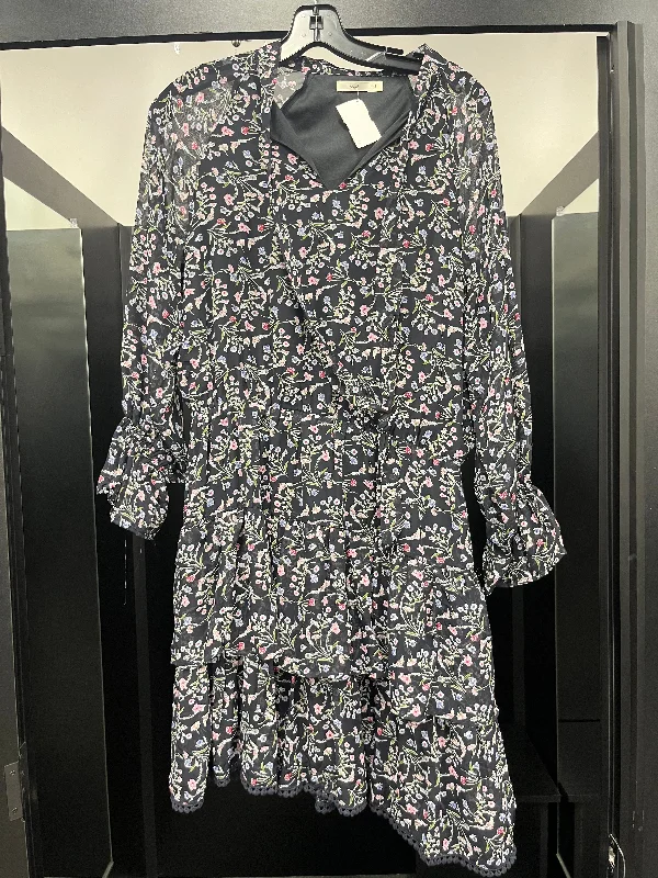 Floral Dress Casual Midi Hagel, Size S