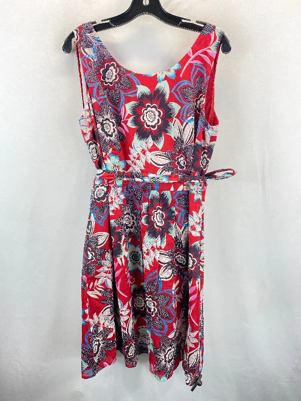 Floral Print Dress Casual Midi Talbots, Size 14petite