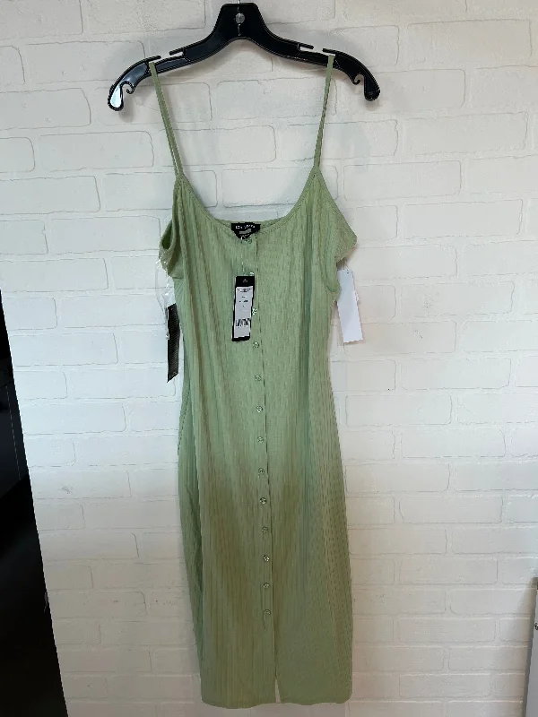 Green Dress Casual Midi Bebe, Size Xl