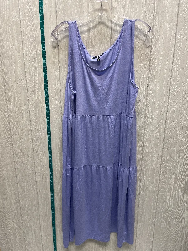 Purple Dress Casual Midi Eileen Fisher, Size Xl