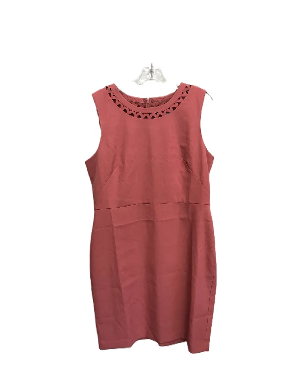 Red Dress Casual Midi By Loft, Size: Xl