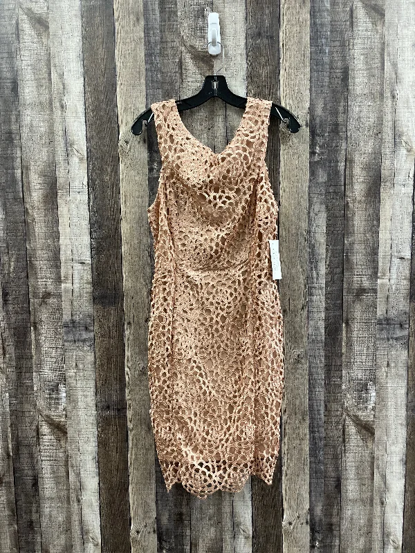 Rose Gold Dress Casual Midi Filly Flair, Size L