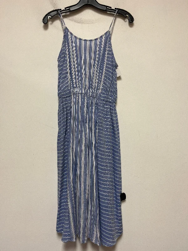 Striped Pattern Dress Casual Midi Loft, Size Xs