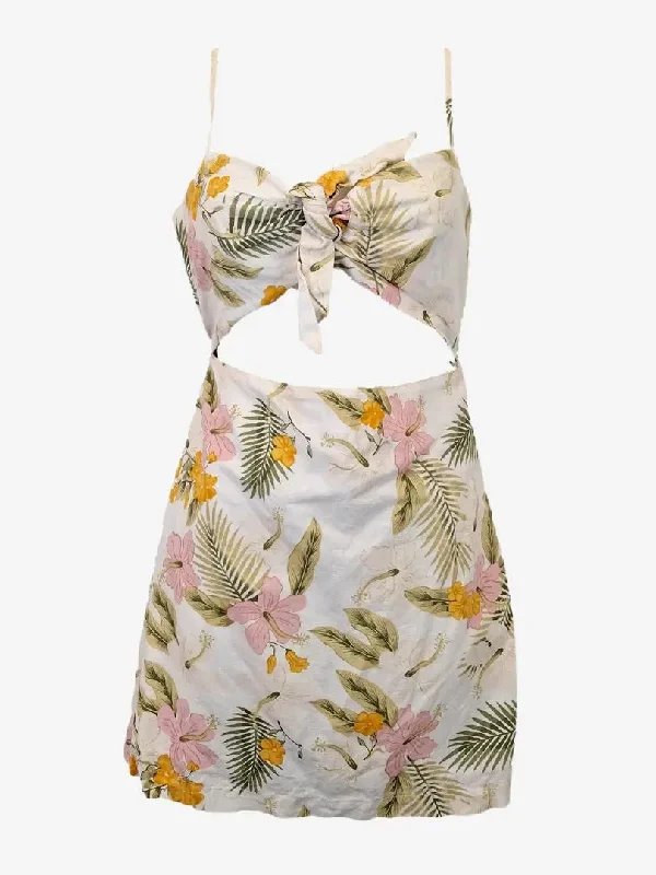 Subtitled Tropical Cut Out Mini Dress Size M