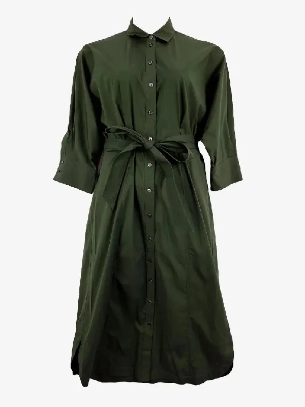 Witchery Timeless Khaki Belted Shirt Maxi Dress Size 12