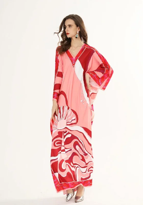 FashionSierra - Loose Printed Sexy Side Split Fashion Casual Long Maxi Dresses