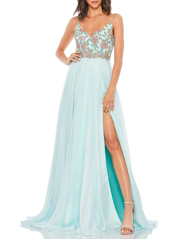 Womens Embellished Long Evening Dress