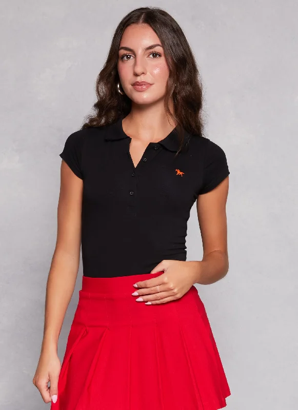 Embroidered Short Sleeve Polo Shirt