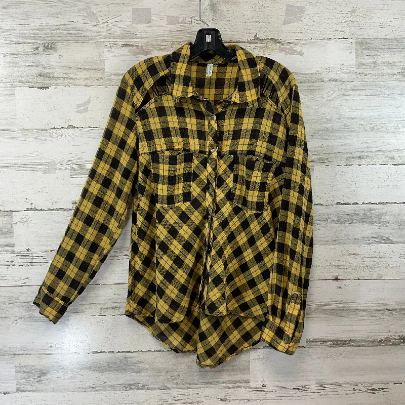 Blouse Long Sleeve By Free People In Yellow, Size: S