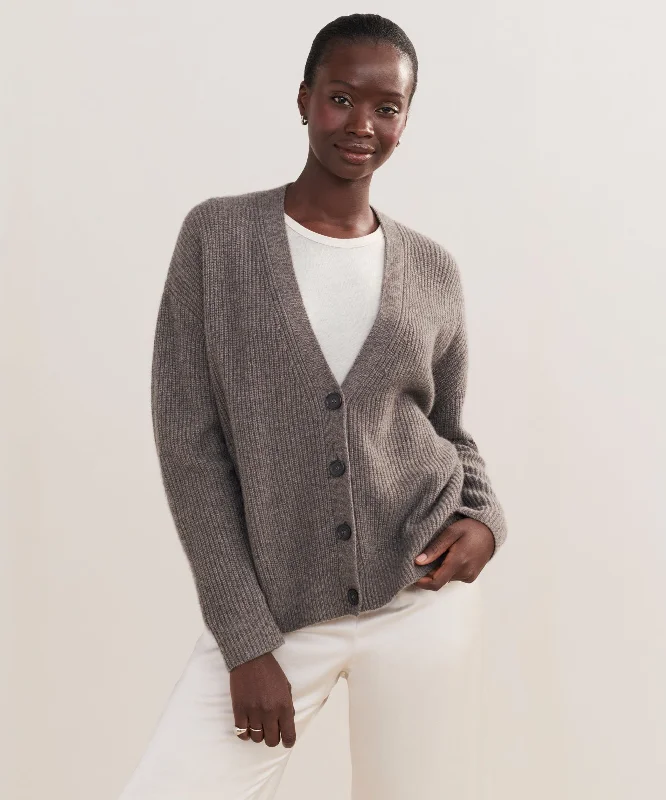 Cropped Cashmere Cocoon Cardigan