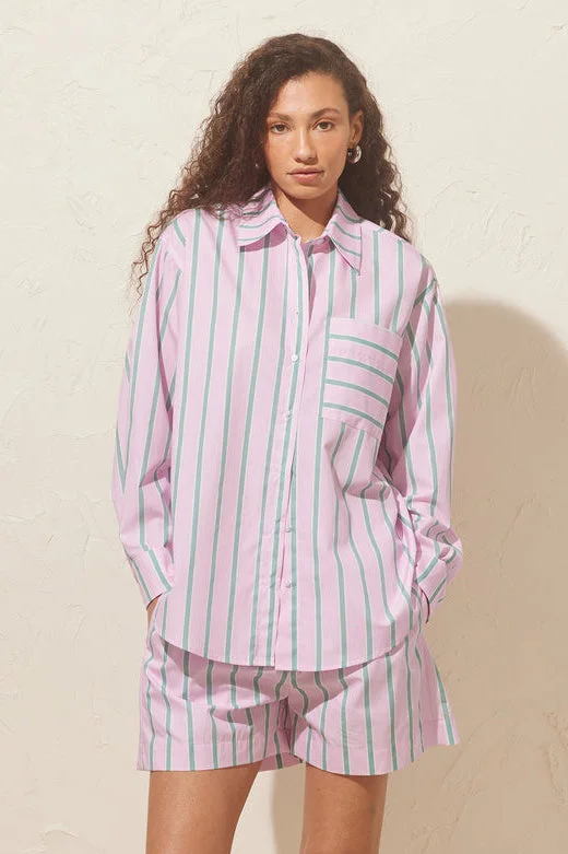 Ruby - Ida Shirt, Pink Apple Stripe