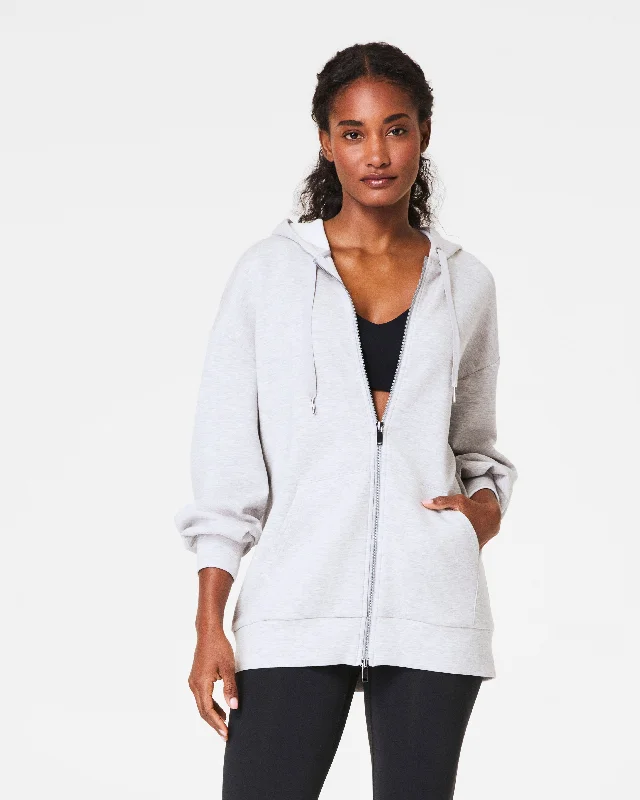 SPANX® AirEssentials Brushed Full Zip Hoodie, Heathered