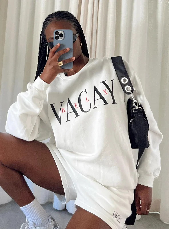 Vaycay Sweatshirt White